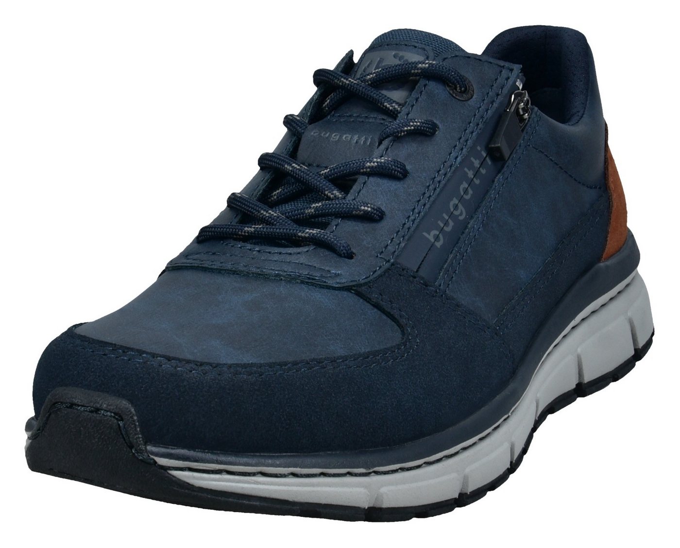 Bugatti Keilsneaker, Freizeitschuh, Halbschuh, Schnürer, Kontrastbesatz an der Ferse