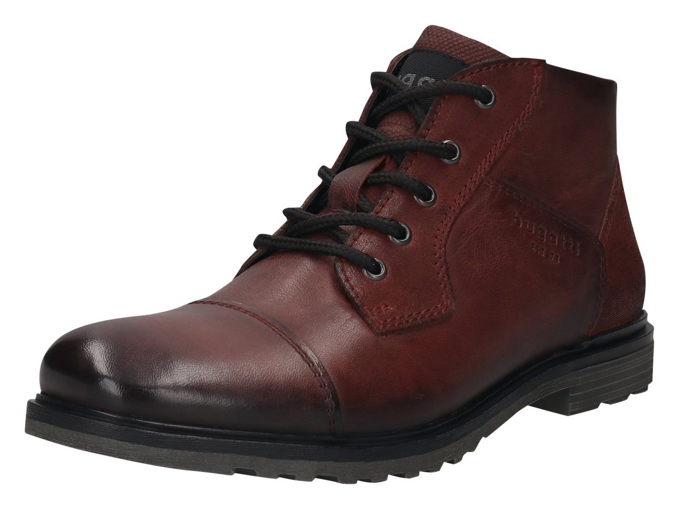 Bugatti Schnürboots Boots, Herrenschuh, Stiefelette mit seitlichem Logo-Branding