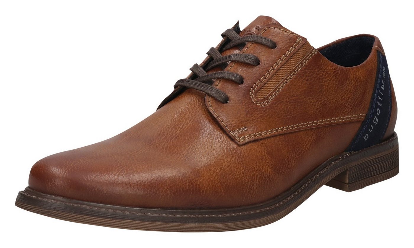 Bugatti Schnürschuh Anzugschuh, Business Schnürschuh mit modischem Fersen-Flag