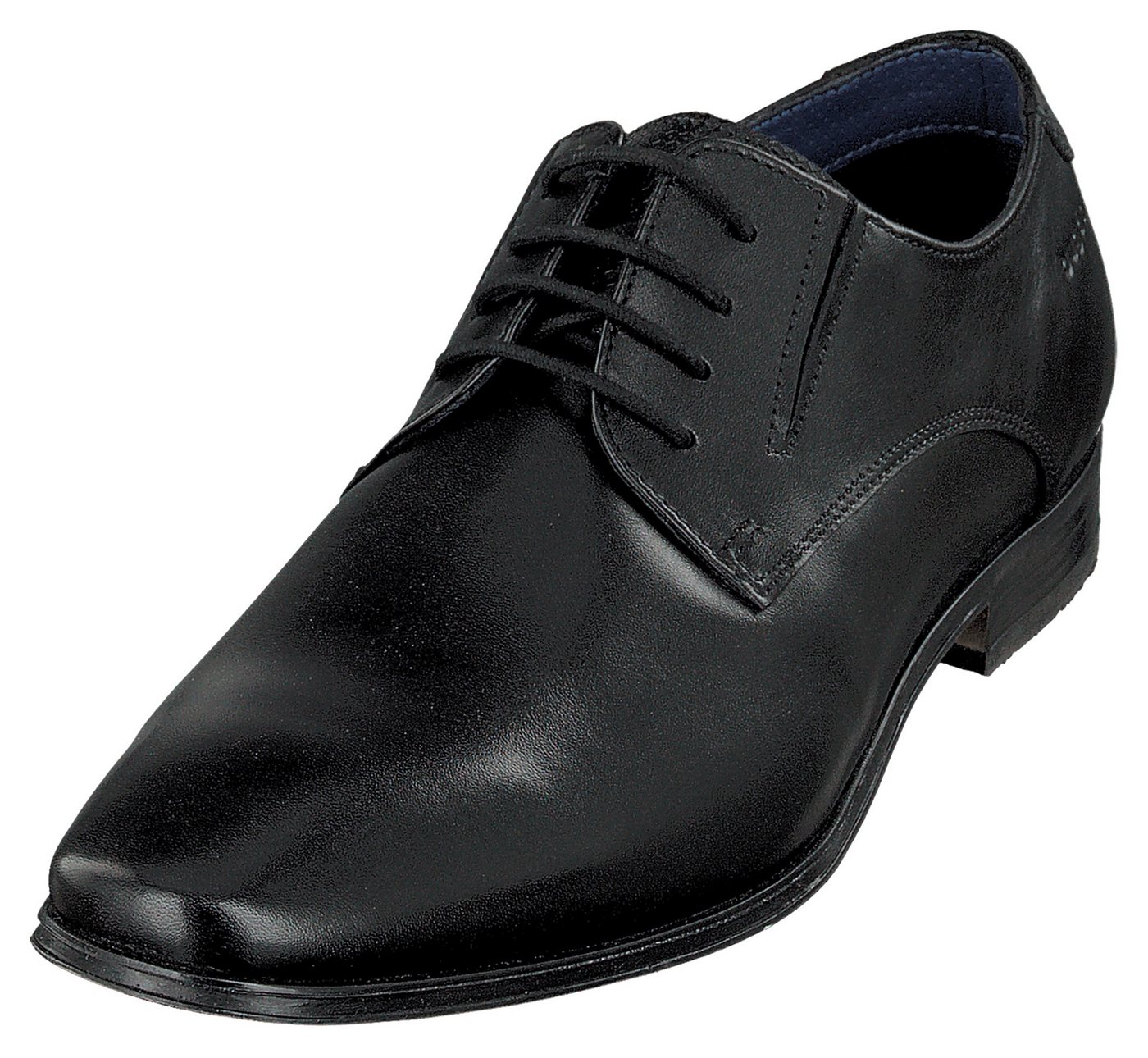 Bugatti Schnürschuh, Blockabsatz, Abendschuh, Festtagsschuh mit Logoprägung an der Ferse