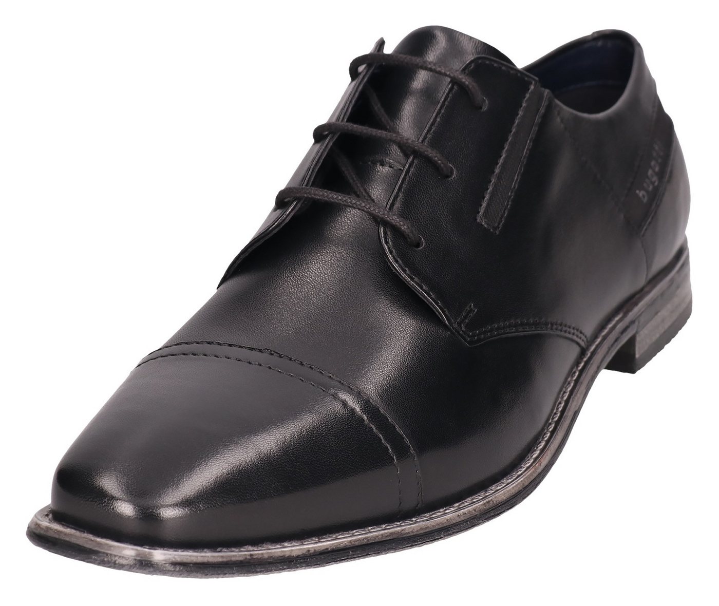 Bugatti Schnürschuh, Blockabsatz, Abendschuh, Festtagsschuh mit Stretcheinsätzen