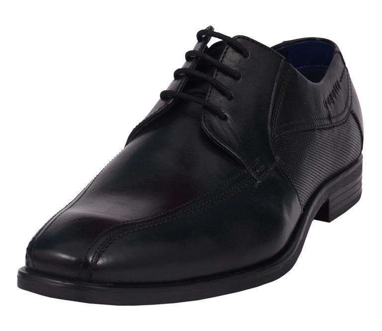 Bugatti Schnürschuh mit seitlicher Prägung, Freizeitschuh, Halbschuh, Schnürschuh