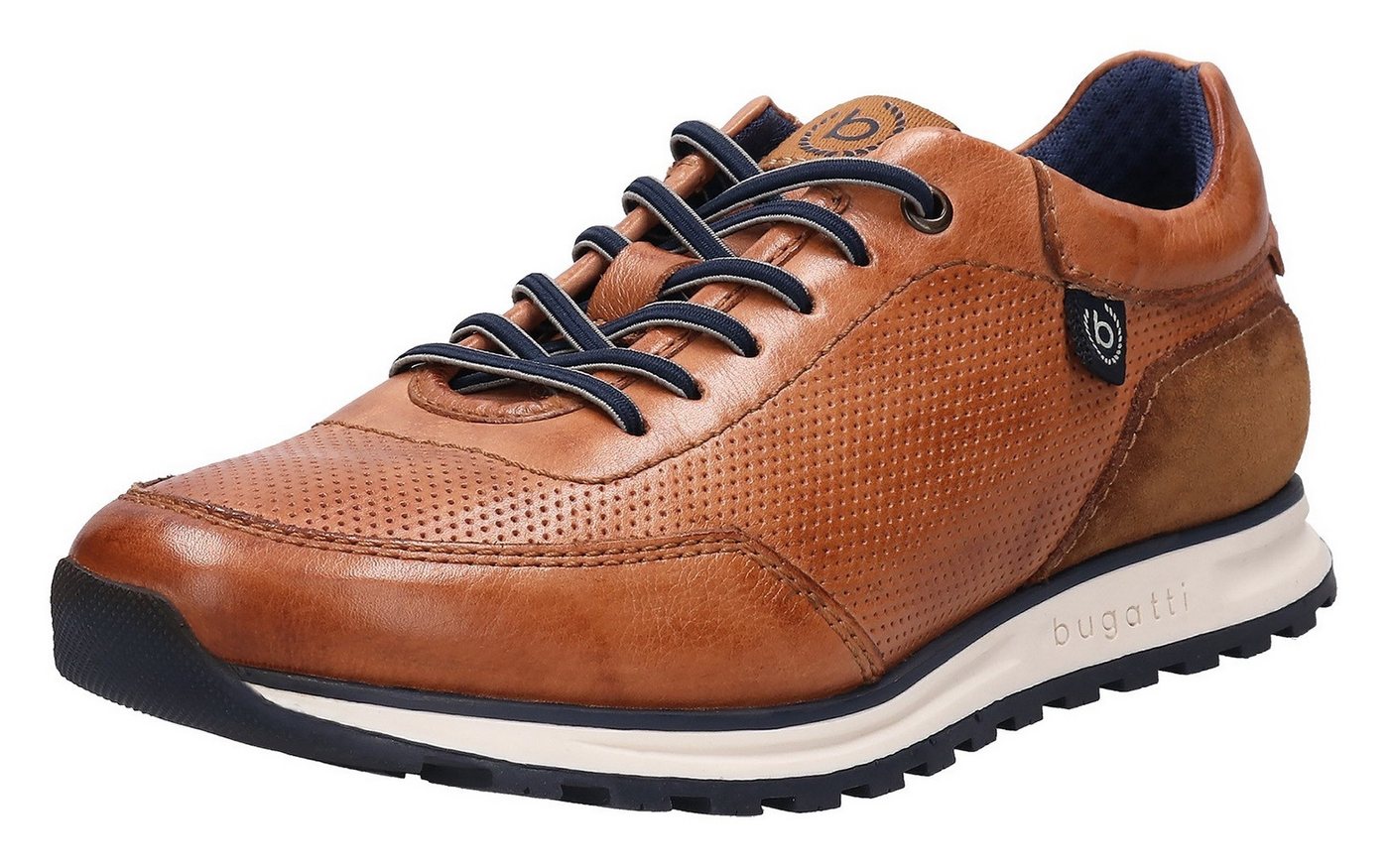 Bugatti Slip-On Sneaker, Freizeitschuh, Halbschuh, Schlupfschuh mit Lochmuster-Prägung