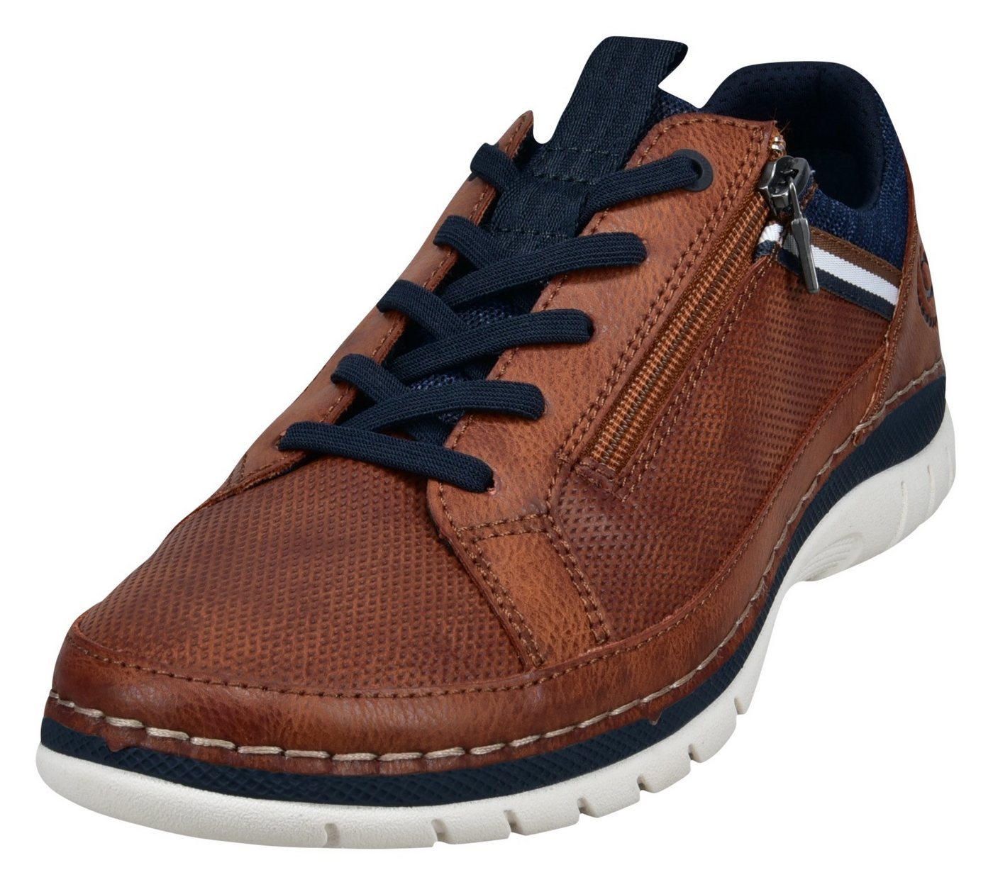 Bugatti Slip-On Sneaker, Freizeitschuh, Halbschuh, Slipper mit Kontrast-Rahmennaht