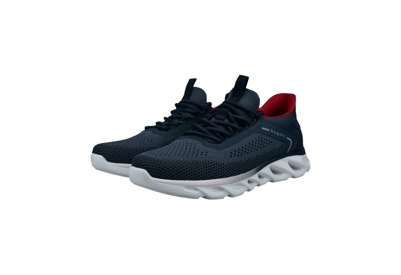 Bugatti Slip-On Sneaker Freizeitschuh, Schlupfschuh mit aufgesetzter Schnürung