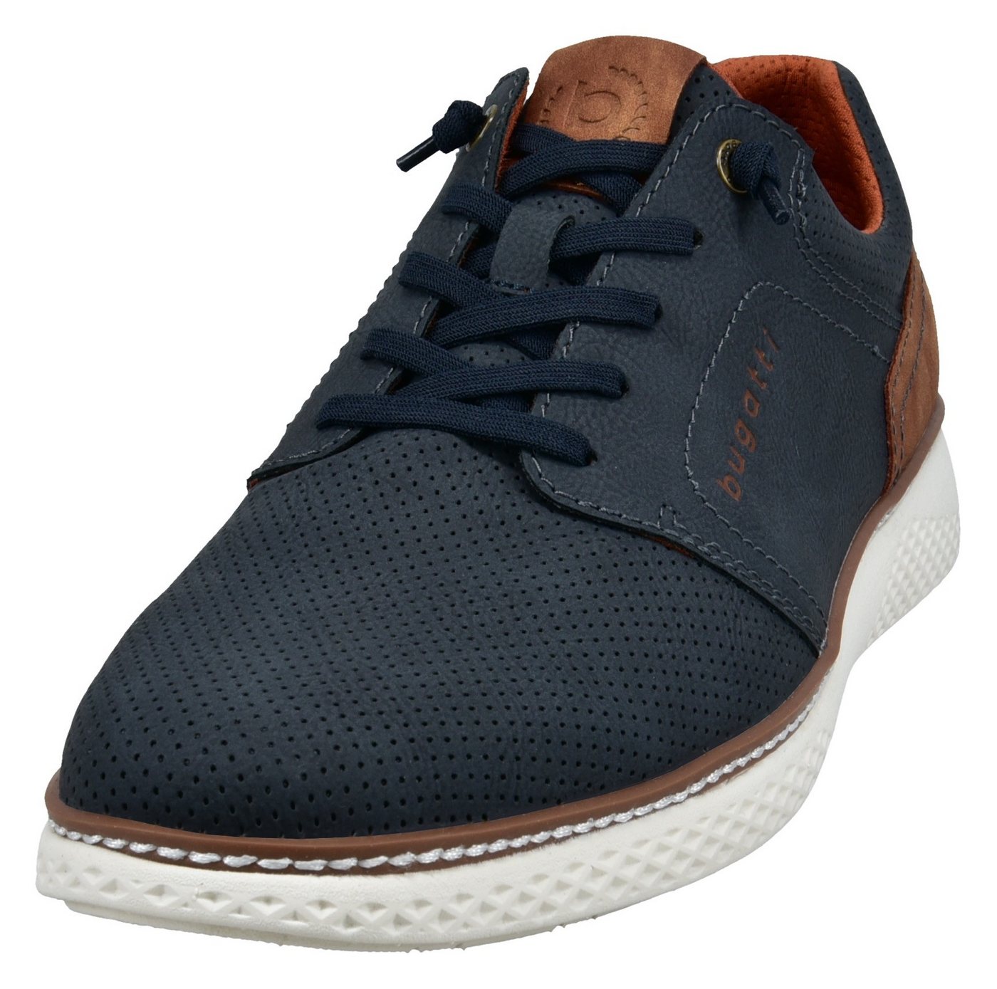 Bugatti Slip-On Sneaker Halbschuh, Freizeitsneaker mit Perforation, elastische Schnürsenkel