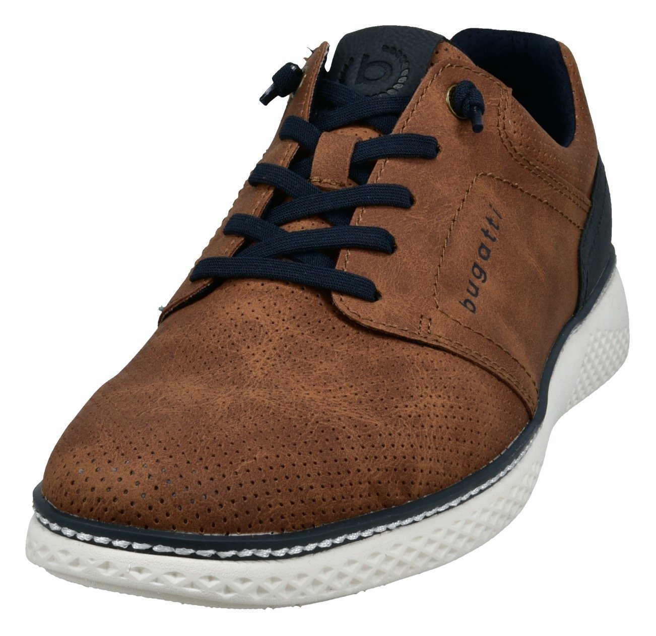 Bugatti Slip-On Sneaker Halbschuh, Freizeitsneaker mit Perforation, elastische Schnürsenkel