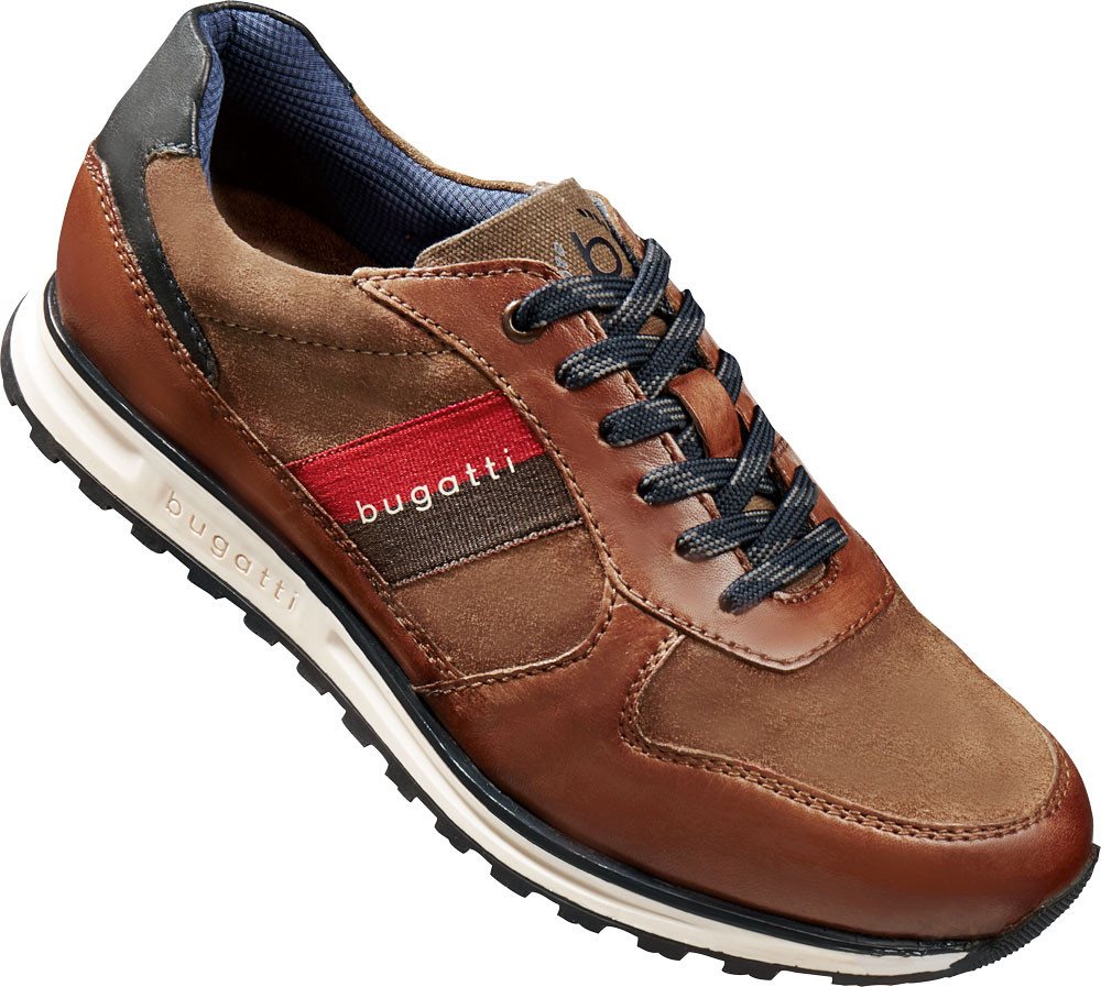 Bugatti Sneaker aus weichem Nappa- und Veloursleder