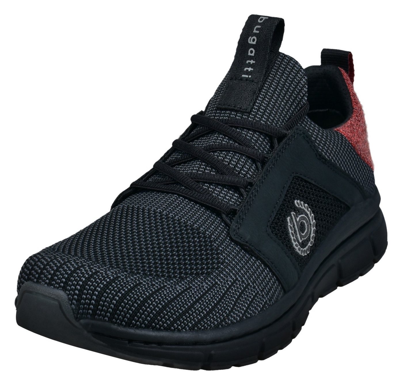 Bugatti Sneaker, Schnürschuh, Halbschuh, Freizeitschuh, Kontrastbesatz an der Ferse