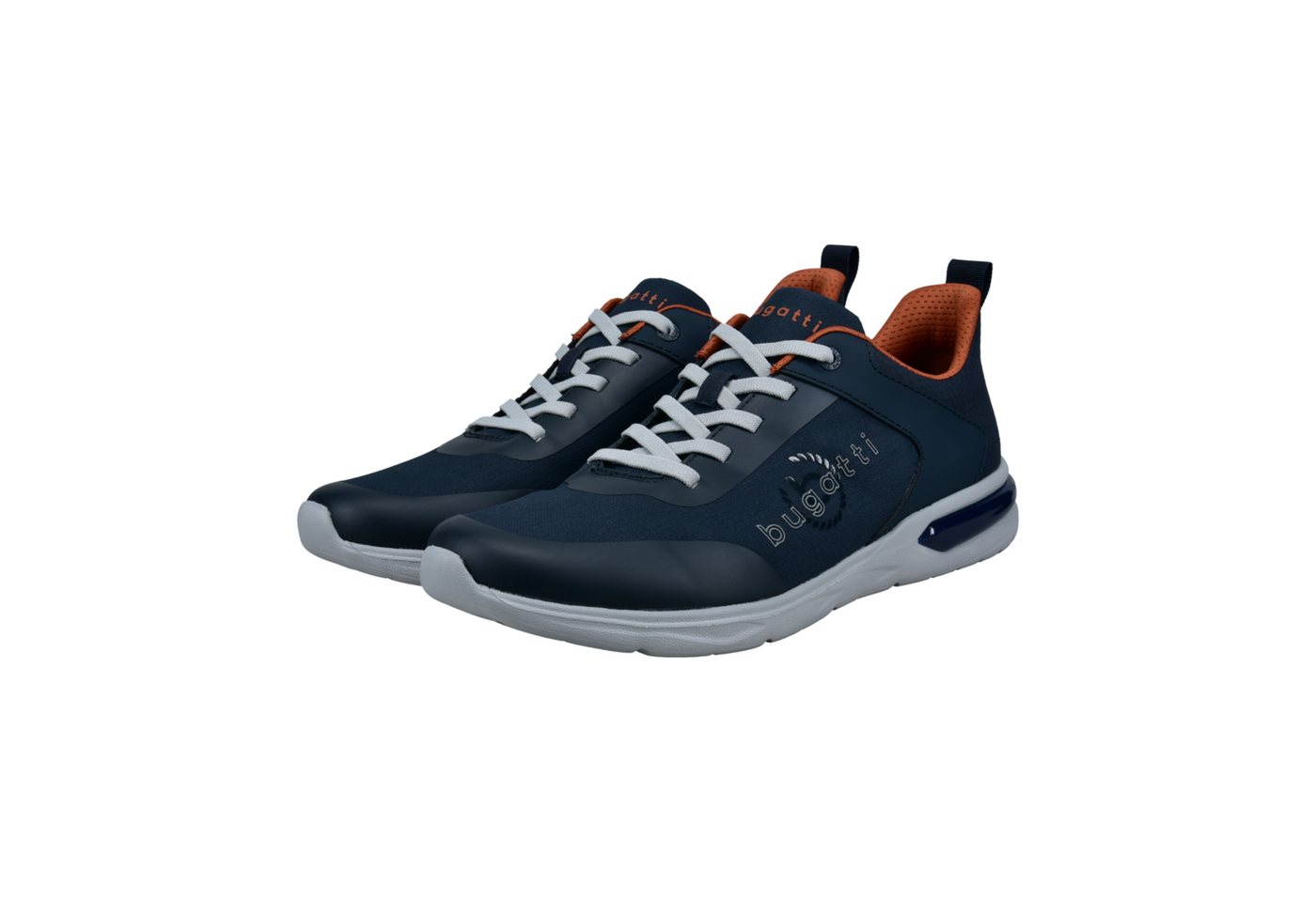 Bugatti Sneaker Schnürschuh, Halbschuh, Freizeitsneaker mit Logoschriftzug (blau)