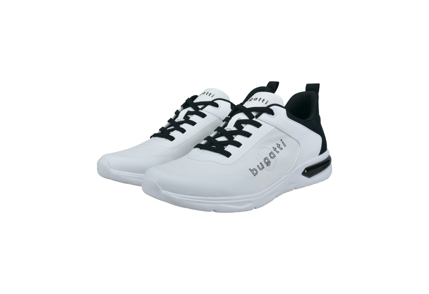 Bugatti Sneaker Schnürschuh, Halbschuh, Freizeitsneaker mit Logoschriftzug (schwarz/weiß)