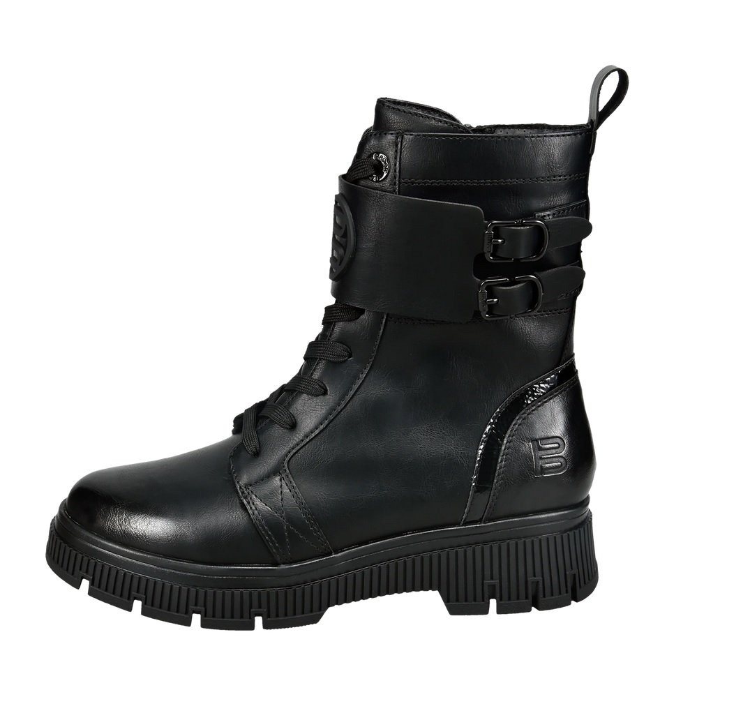 Bugatti Stiefel Robin (Schnürstiefel mit seitlichen Reissverschluss) schwarz Winterstiefel