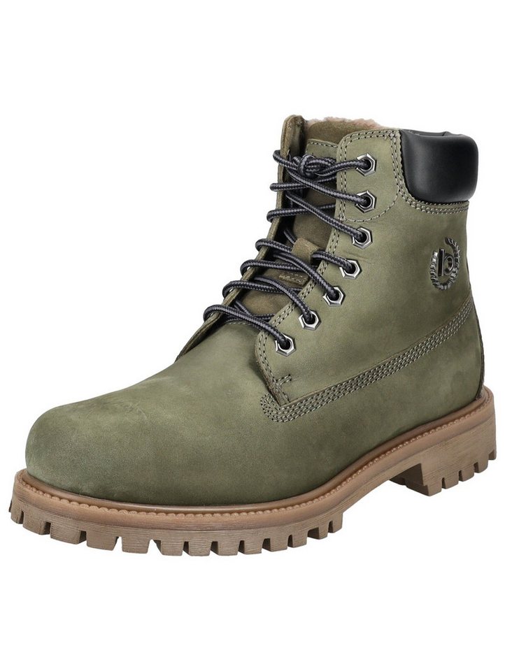 Bugatti Stiefelette Leder Schnürstiefelette (grün/schwarz)