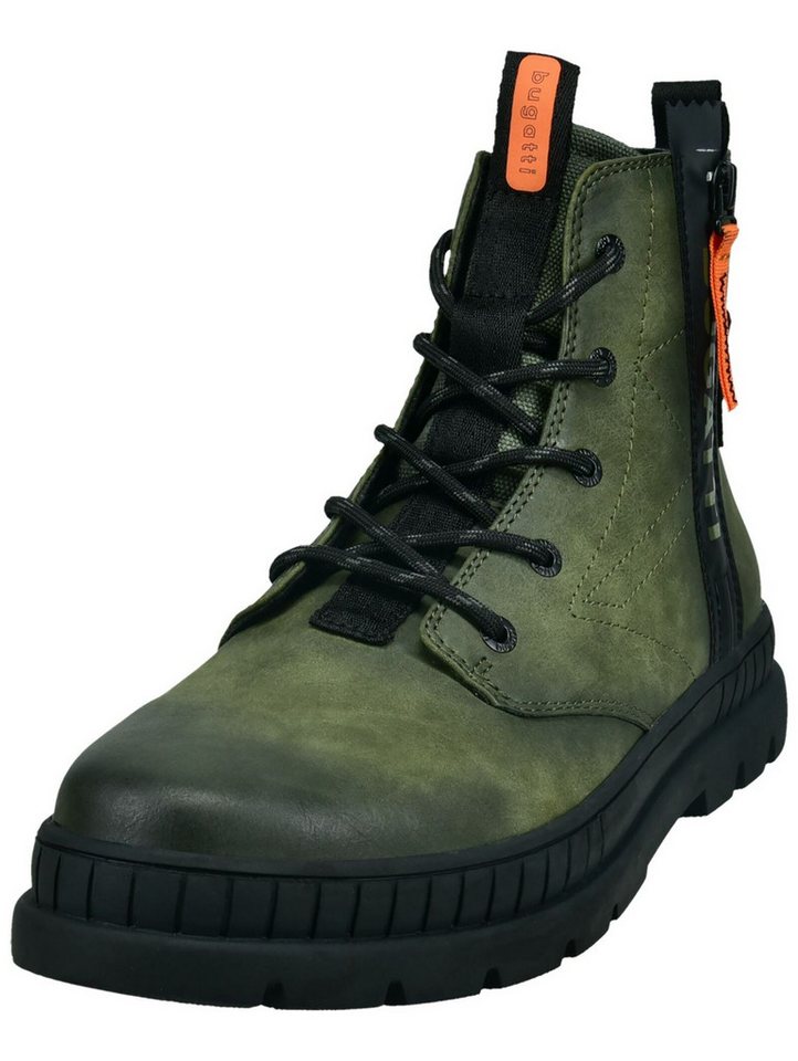 Bugatti Stiefelette Lederimitat Schnürstiefelette (grün)