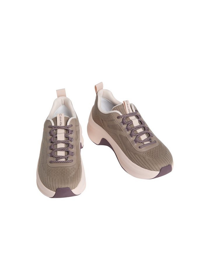 Calvin Klein CHUNKY RUN CKSTRIPE LUP SP KN Plateausneaker Chunky-Sneaker, Halbschuh, Schnürer mit Logoschriftzug (braun)