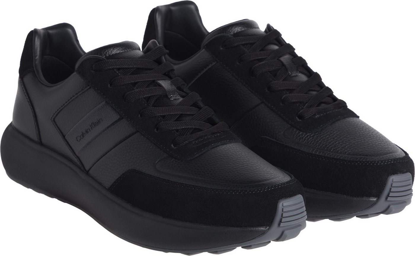 Calvin Klein CITY RUNNER LACEUP TAPE LTH Schnürschuh, Freizeitschuh, Halbschuh mit Profilsohle