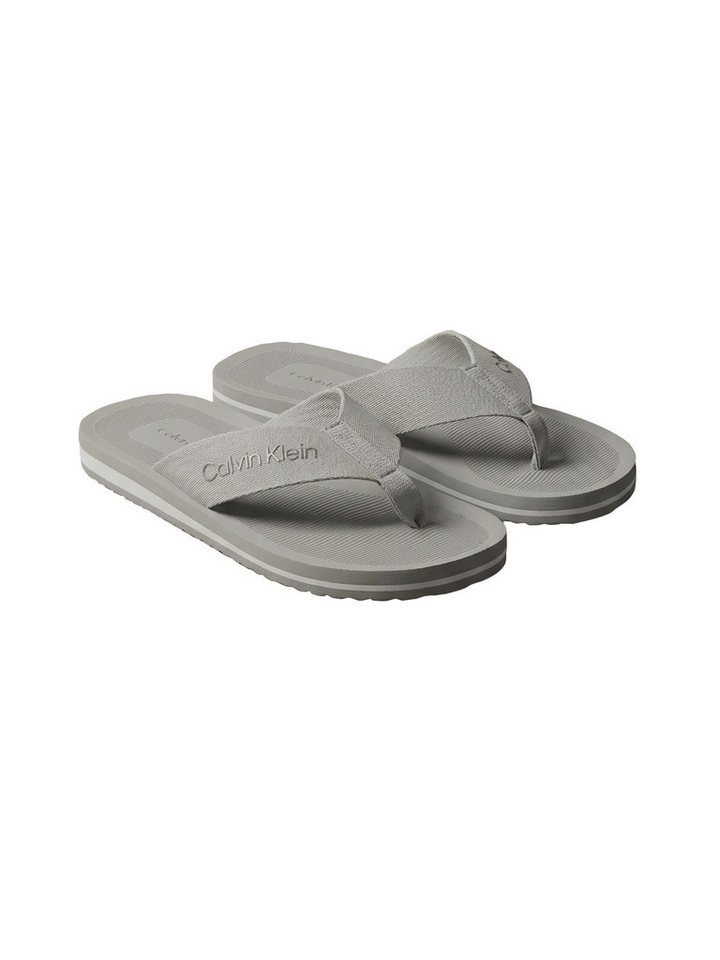 Calvin Klein CITY THONG SLIDE Zehentrenner Strandschuh, Pool Slides, Badeschuh, Flat mit Logo (grau)