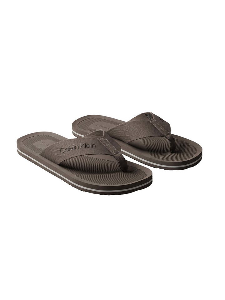 Calvin Klein CITY THONG SLIDE Zehentrenner Strandschuh, Pool Slides, Badeschuh, Flat mit Logo (grau)