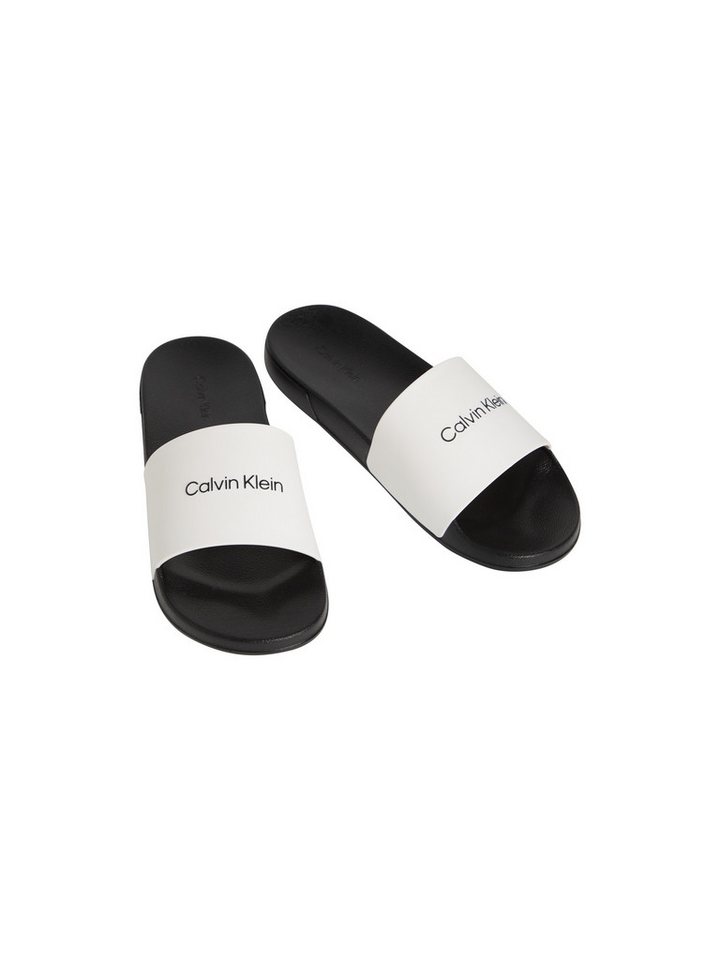 Calvin Klein ESS SLIDE MONOBRAND CV Badepantolette Strandschuh, Pool Slides, Flat, Sommerschuh, Pantolette mit Logo