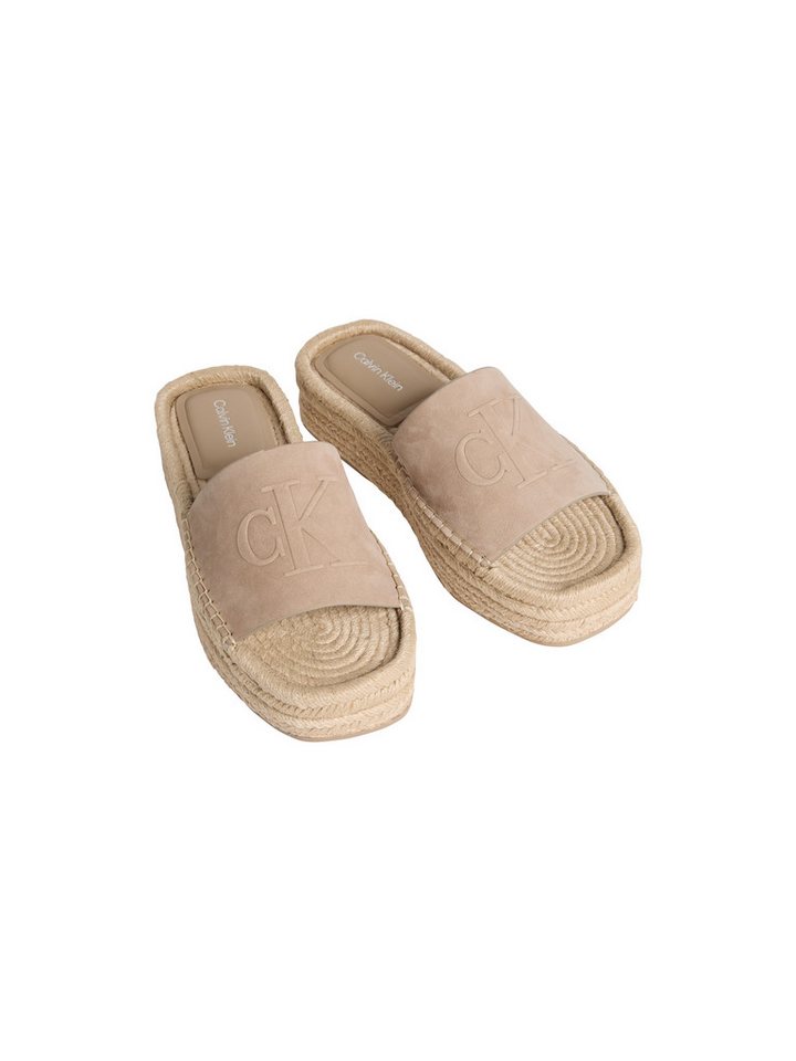 Calvin Klein FLATF ESPA MULE NUB MG Pantolette Sommerschuh, Strandschuh, Schlupfschuh mit Plateau