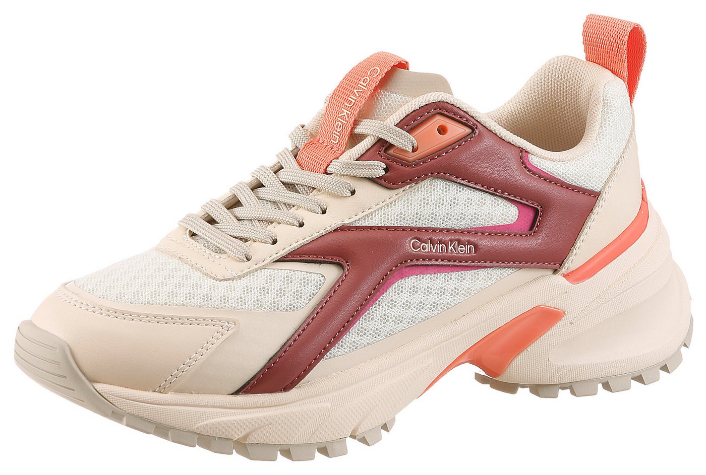 Calvin Klein HIKE RUN CKSTRIPE MESH Plateausneaker Schnürschuh, Halbschuh, Freizeitsneaker mit Logo-Schriftzug