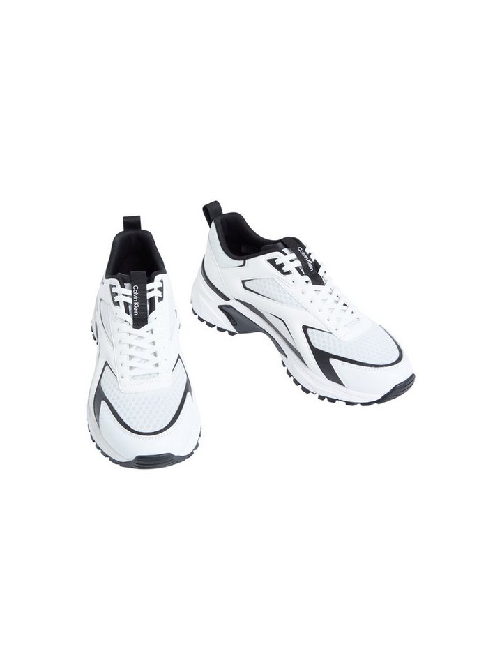 Calvin Klein HIKE RUNNER LACEUP STRIP M-LT Sneaker Ugly-Schnürer, Halbschuh, Freizeitsneaker mit Profilsohle (schwarz/weiß)