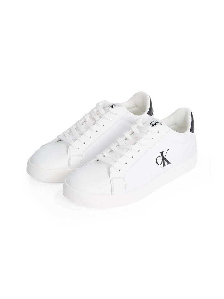 Calvin Klein Jeans 3 CUPSOLE PU Plateausneaker, Freizeitschuh, Halbschuh, Schnürschuh mit gepolstertem Schaftrand (schwarz/weiß)