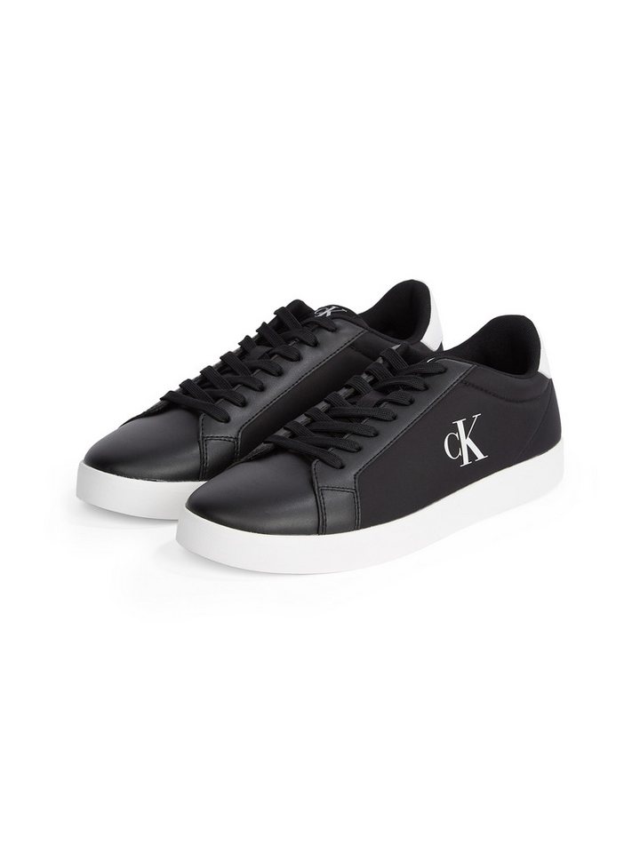 Calvin Klein Jeans 3 CUPSOLE PU Plateausneaker, Freizeitschuh, Halbschuh, Schnürschuh mit gepolstertem Schaftrand (schwarz/weiß)