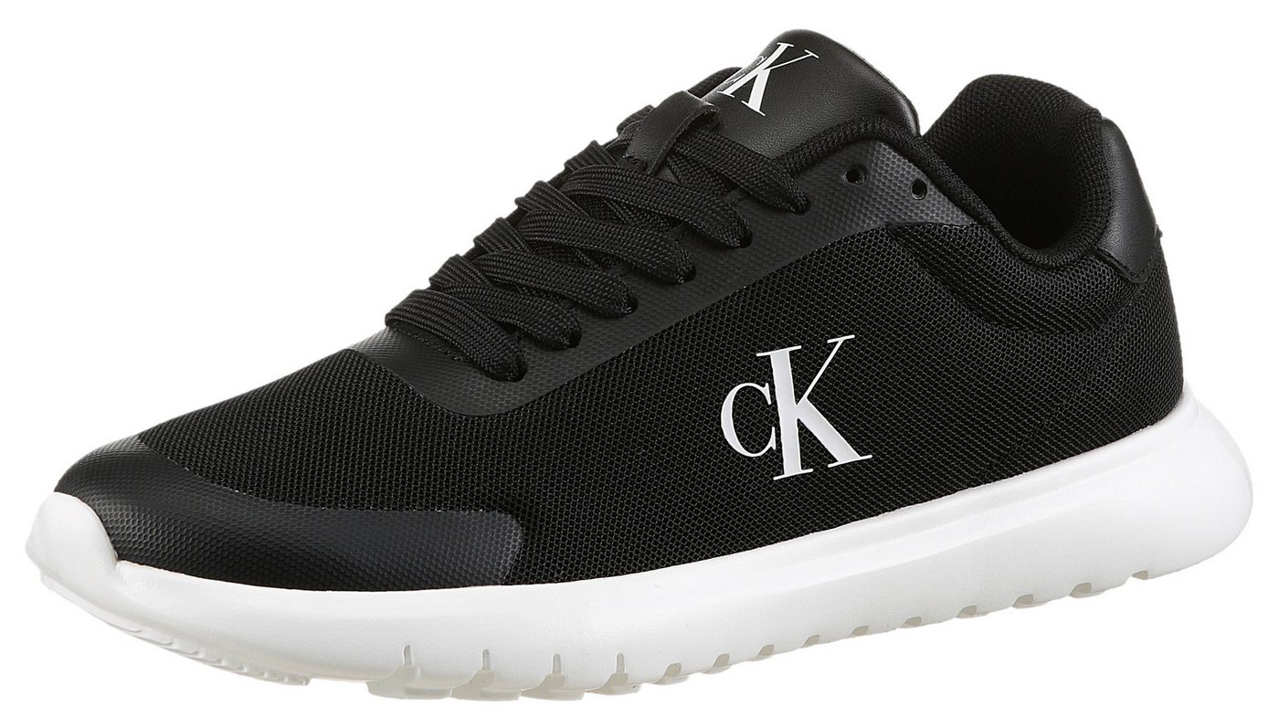 Calvin Klein Jeans 3 EVA RUNNER MESH WN Sneaker, Freizeitschuh, Halbschuh, Schnürschuh mit Logoschriftzug (schwarz/weiß)