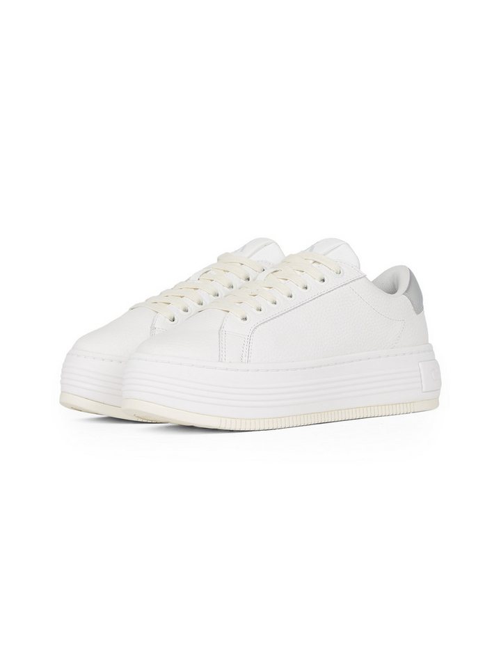 Calvin Klein Jeans BOLD FLATF LOW MIX OHB Plateausneaker, Schnürschuh, Halbschuh, Freizeitschuh mit Fersen-Kontrast