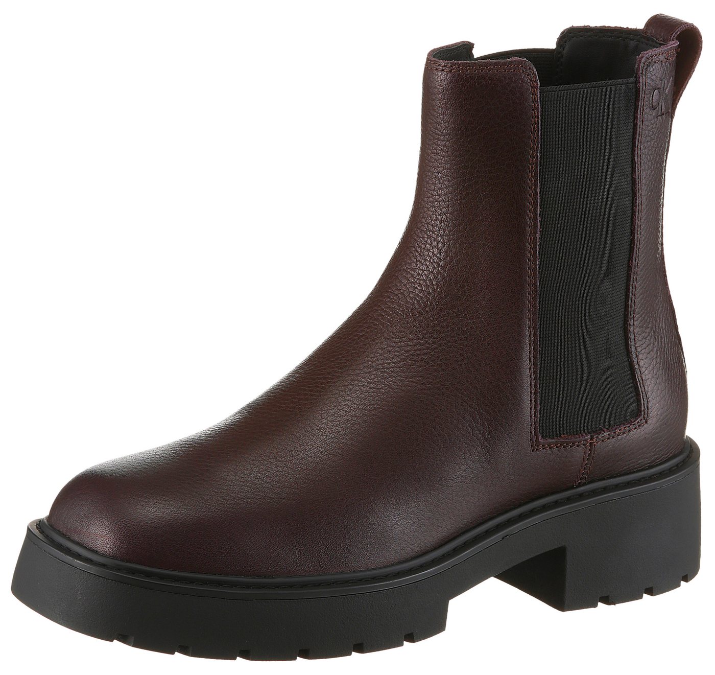 Calvin Klein Jeans CHUNKY CHELSEA BOOT LTH Chelseaboots Schlupfboots, Stiefelette in bequemer Form (braun)