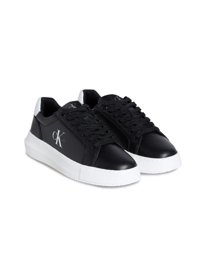 Calvin Klein Jeans CHUNKY CUPSOLE MONO LTH WN Plateausneaker Schnürschuh, Halbschuh, Freizeitsneaker mit seitlichem CK-Logo