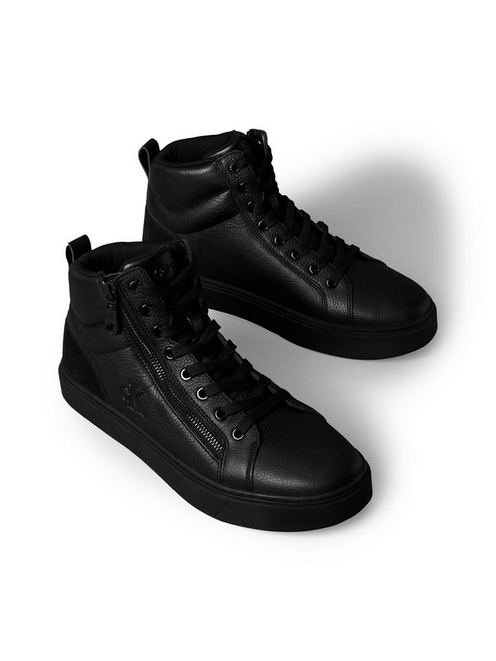 Calvin Klein Jeans CLASSIC CUP MID LACEUP ZIP LTH Schnürboots High Top Sneaker, Sneakerboots, Stiefelette mit gepolstertem Schaft