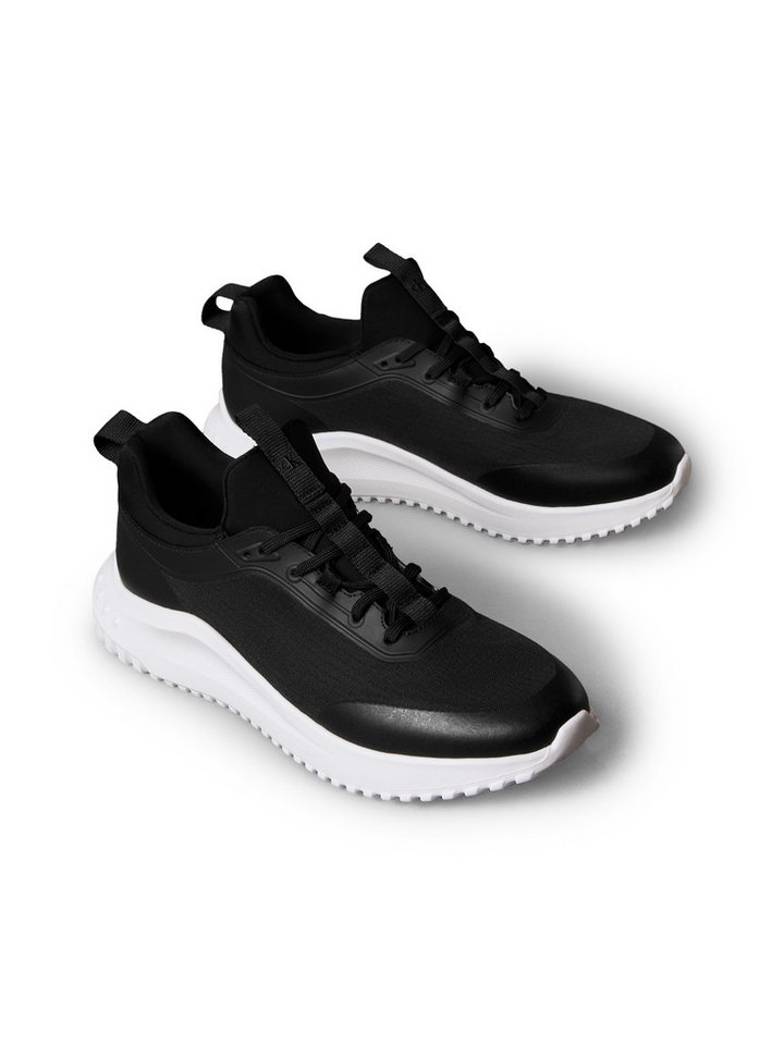 Calvin Klein Jeans EVA RUNNER LACEUP SOCK MAT MIX Slip-On Sneaker Halbschuh, Sportschuh, Freizeitschuh, Schnürschuh mit Anziehlasche (schwarz)