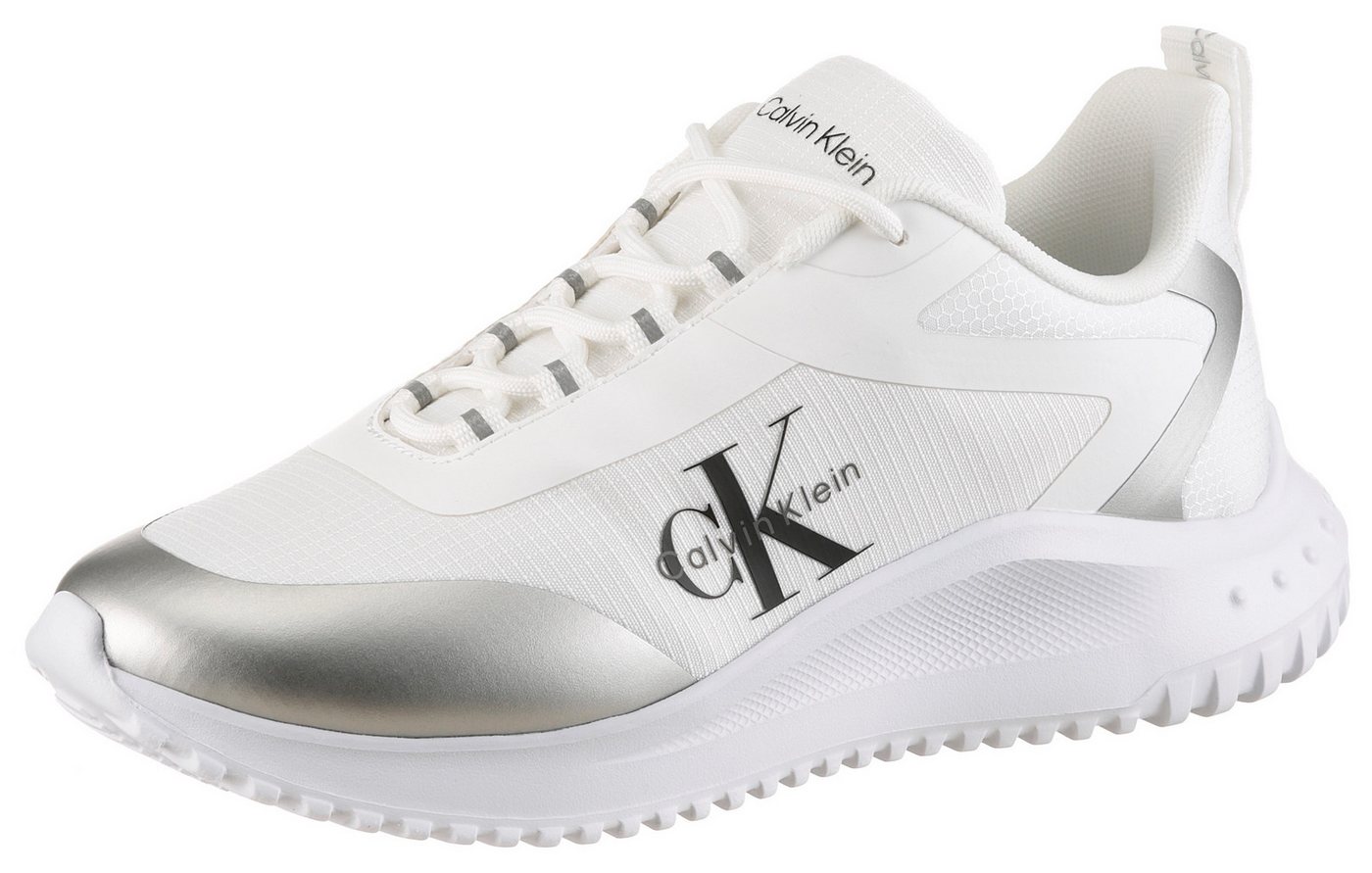 Calvin Klein Jeans EVA RUNNER LOW LACE MIX ML WN Plateausneaker Schnürschuh, Halbschuh, Freizeitsneaker mit seitlichem Logoschriftzug