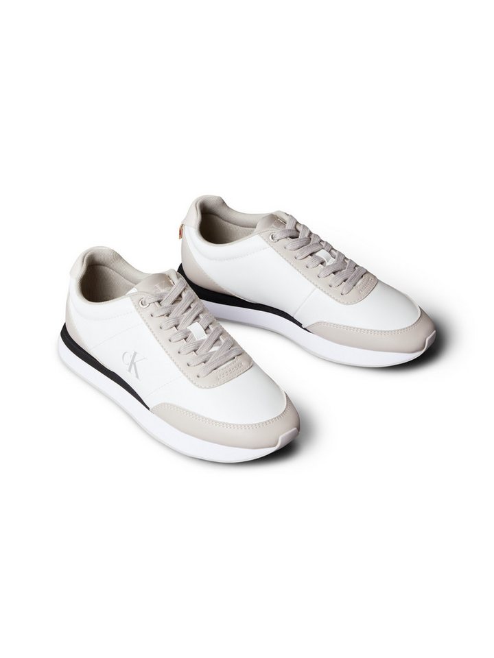 Calvin Klein Jeans RETRO RUNNER LACE UP LTH MG Sneaker Schnürschuh, Halbschuh, Freizeitschuh mit gepolstertem Schaftrand