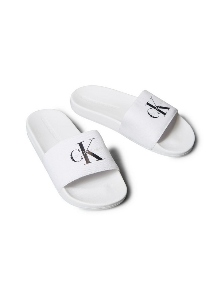 Calvin Klein Jeans SLIDE MONOGRAM WN LOGO CK Badepantolette Strandschuh, Pool Slides, Badeschuh, Flat mit Logo