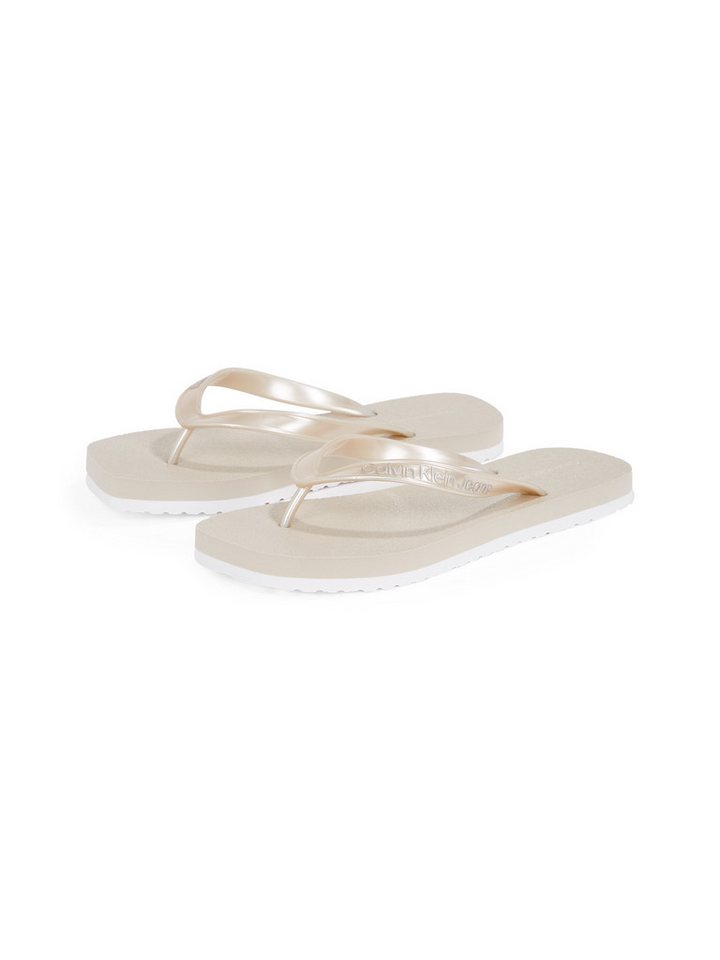 Calvin Klein Jeans THONG+ TPU METALLIC Zehentrenner Sommerschuh, Badeschuh, Schlappen, Strandschuh mit Zehensteg