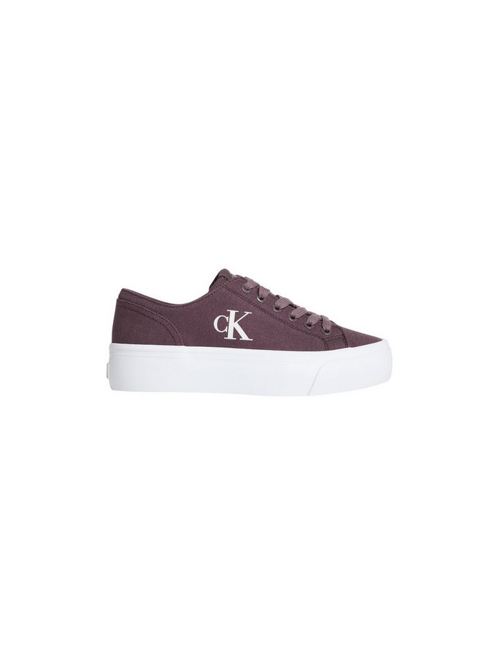Calvin Klein Jeans VULC FLATFORM LOW CV MG Plateausneaker Schnürschuh, Freizeitschuh, Halbschuh mit seitlichem Logo (mauve)