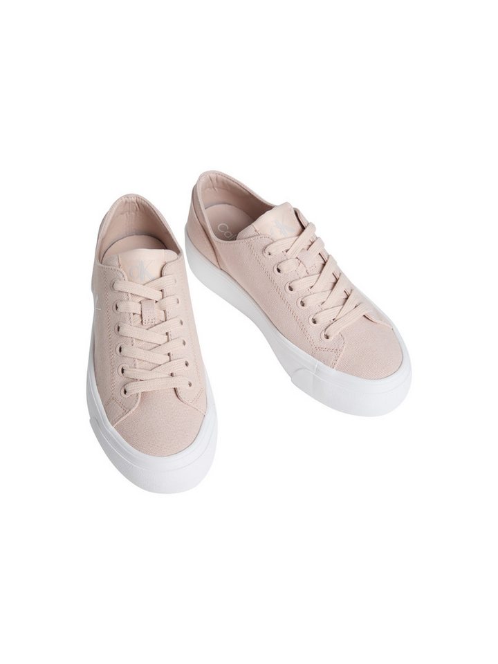 Calvin Klein Jeans VULC FLATFORM LOW CV MG Plateausneaker Schnürschuh, Freizeitschuh, Halbschuh mit seitlichem Logo (rosa)