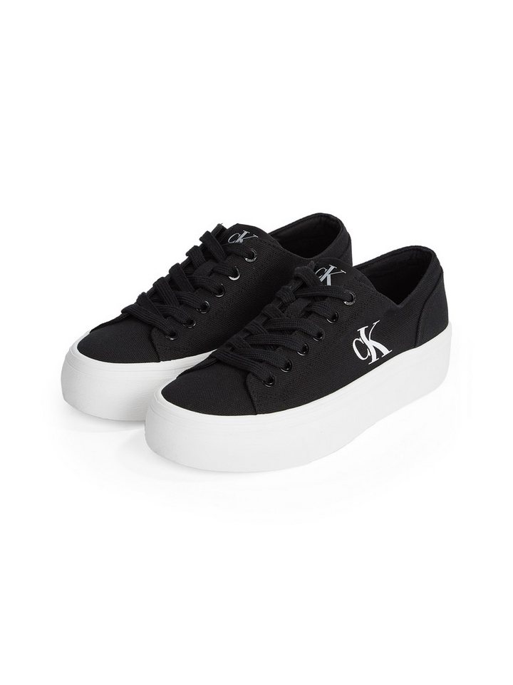 Calvin Klein Jeans VULC FLATFORM LOW CV MG Plateausneaker Schnürschuh, Freizeitschuh, Halbschuh mit seitlichem Logo