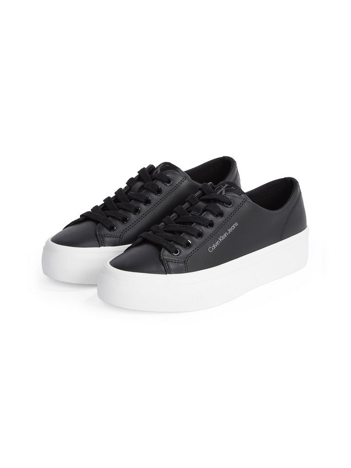Calvin Klein Jeans VULC FLATFORM LOW MG LTH Plateausneaker, Schnürschuh, Halbschuh, Freizeitschuh in klassischer Optik