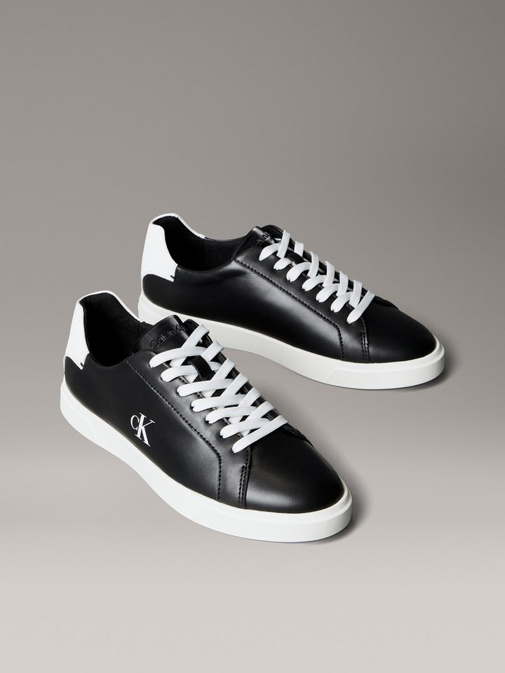 Calvin Klein LOW PRO CUPS LTH MG Sneaker Schnürschuh, Halbschuh, Freizeitschuh mit seitlichem CK-Logo