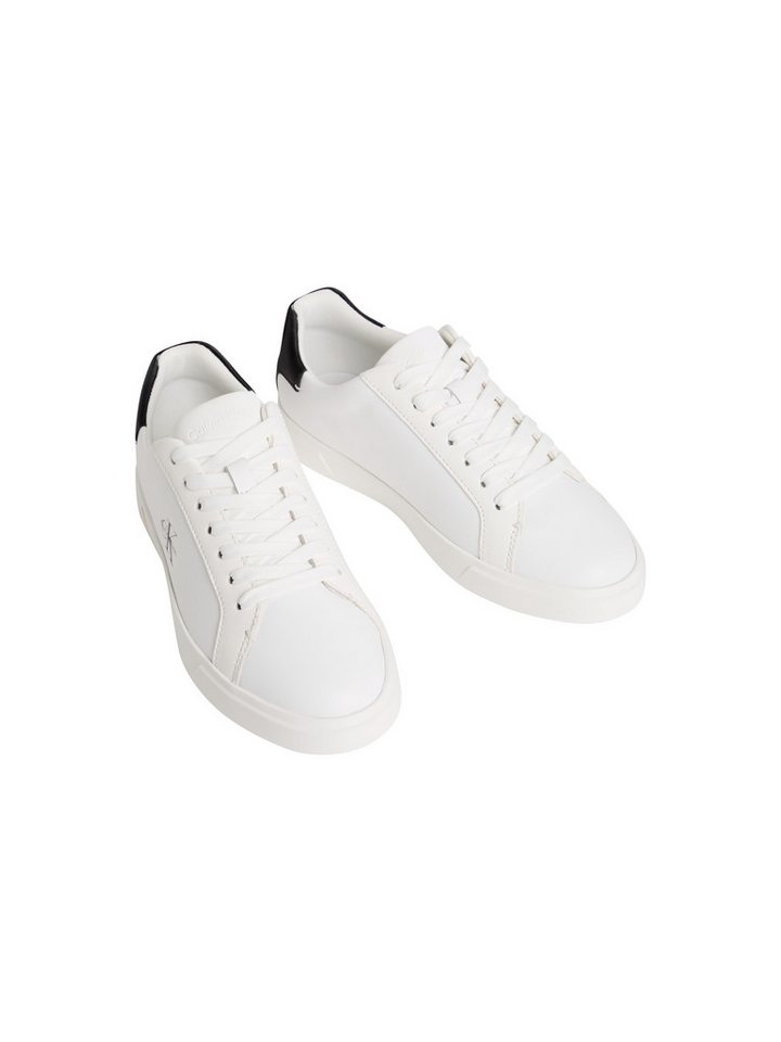 Calvin Klein LOW PRO CUPS LTH ML Plateausneaker Schnürschuh, Halbschuh, Freizeitsneaker mit seitlichem Logo (schwarz/weiß)