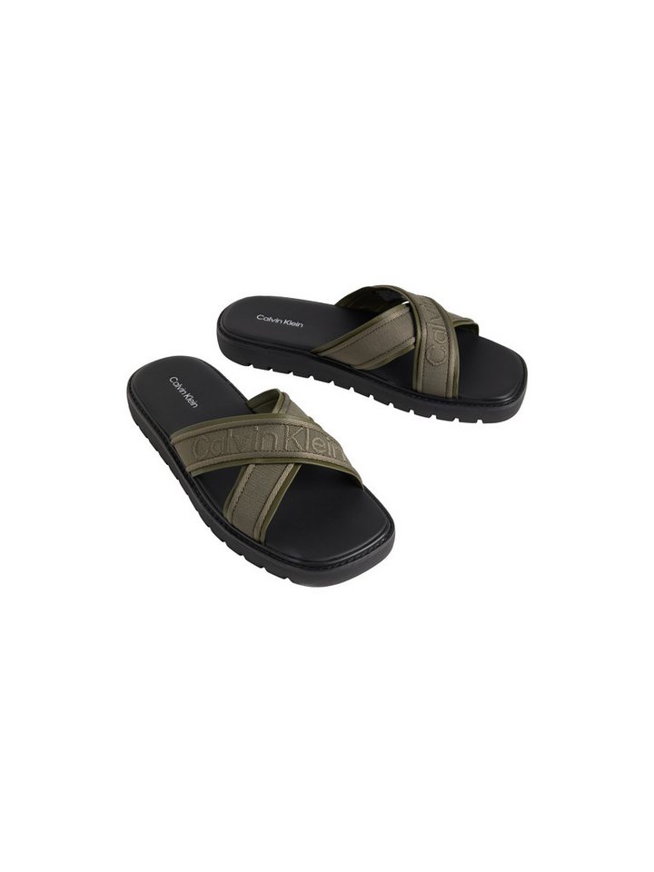 Calvin Klein SQ MOLDED SANDAL XCROSS WB Pantolette Strandschuh, Sommerschuh, Badepantolette, Flat mit Logoschriftzug