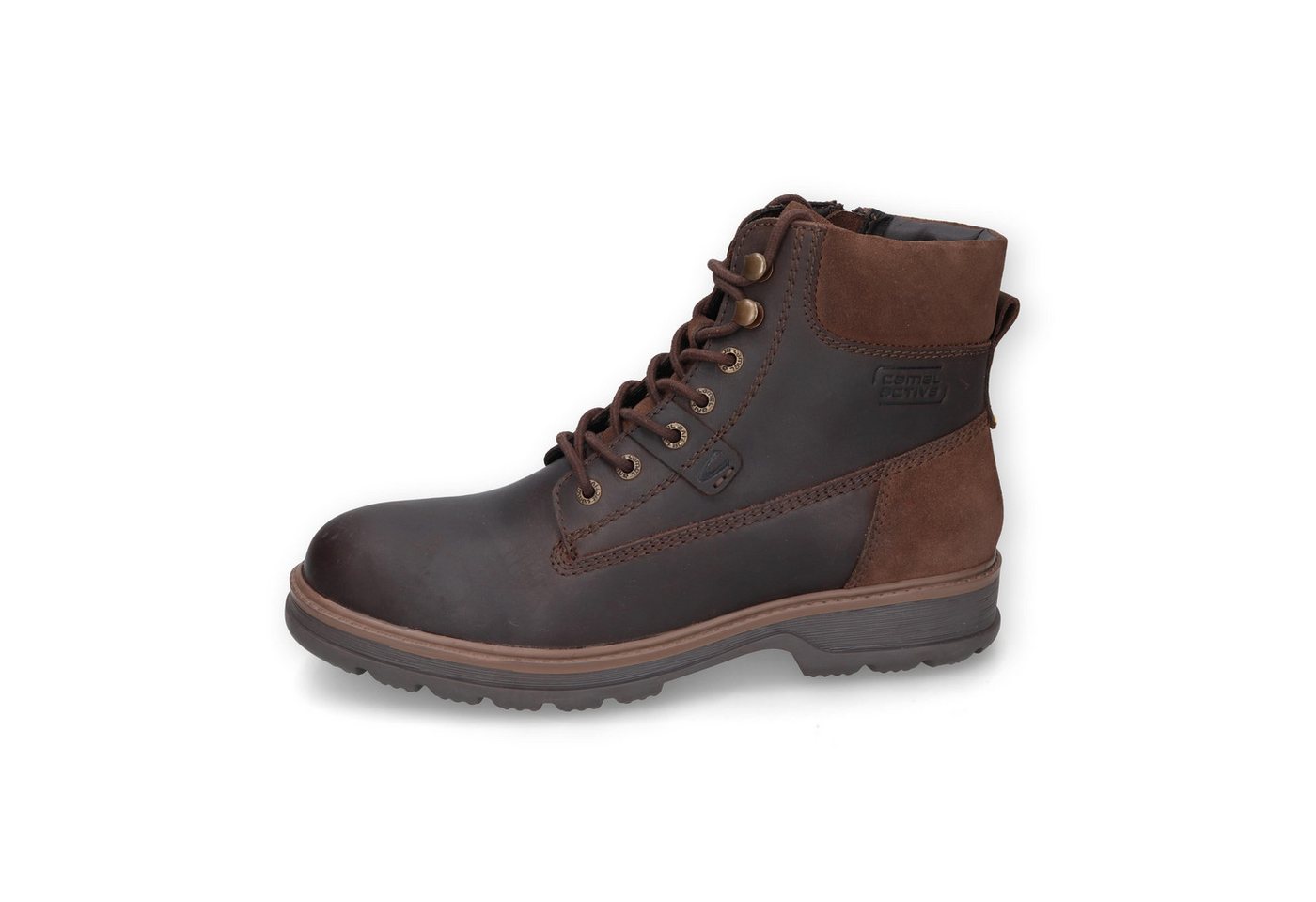 camel active Boots cow buff crazy CAFE Schnürboots