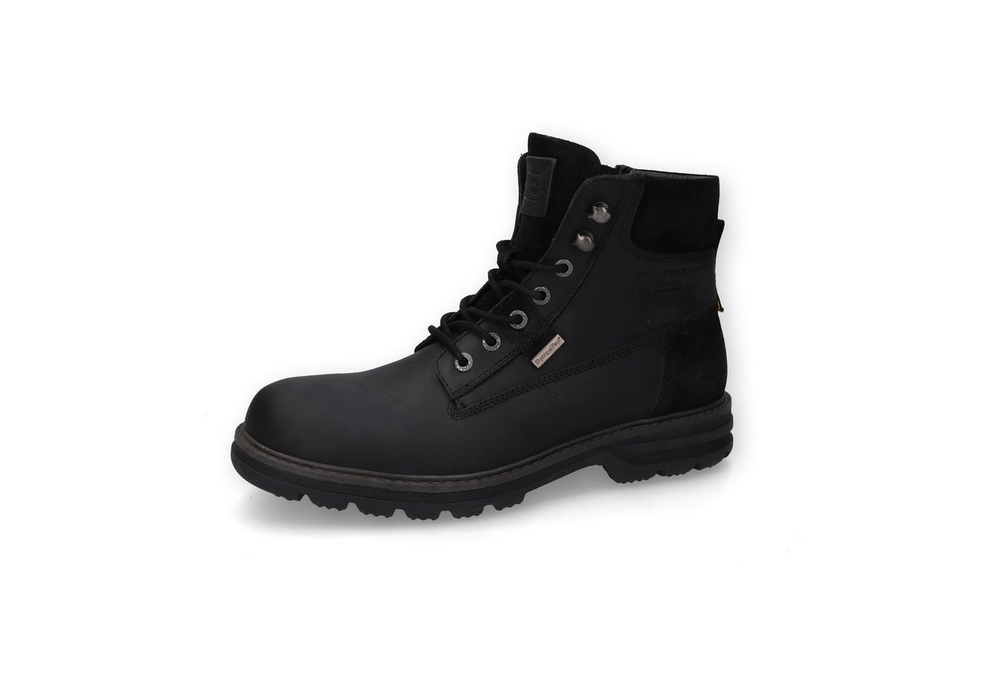 camel active Boots cow buff crazy SCHWARZ Schnürboots