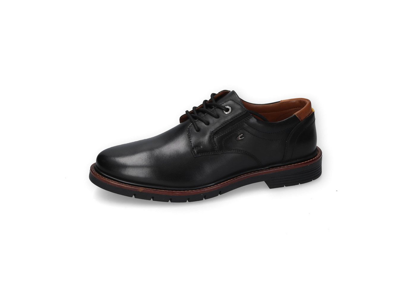 camel active Halbschuh brushed Nappa SCHWARZ Schnürschuh