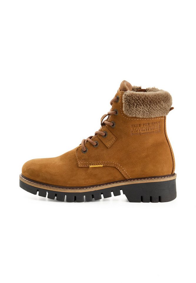 camel active Lederschuh mit Seitenzipper Schnürstiefel