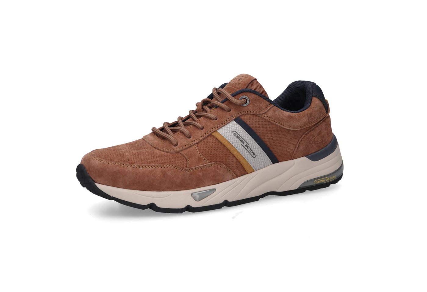 camel active Sneaker Schnürschuh, Freizeitschuh, Halbschuh mit Logoverzierung (blau/braun)
